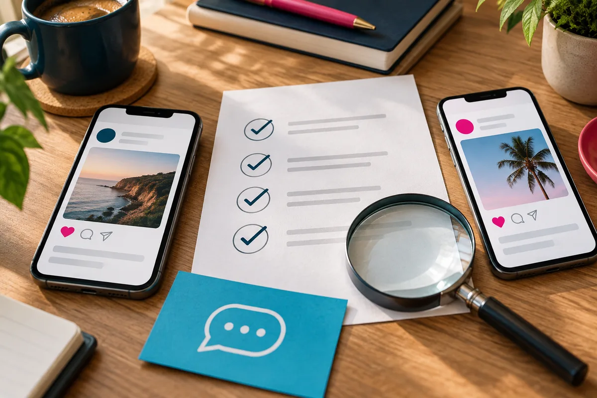 Two phones and a checklist on a quality assurance desk